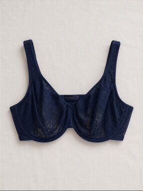 Cacique 38DDD Black Lace Underwire Bra Full Coverage Plus Size